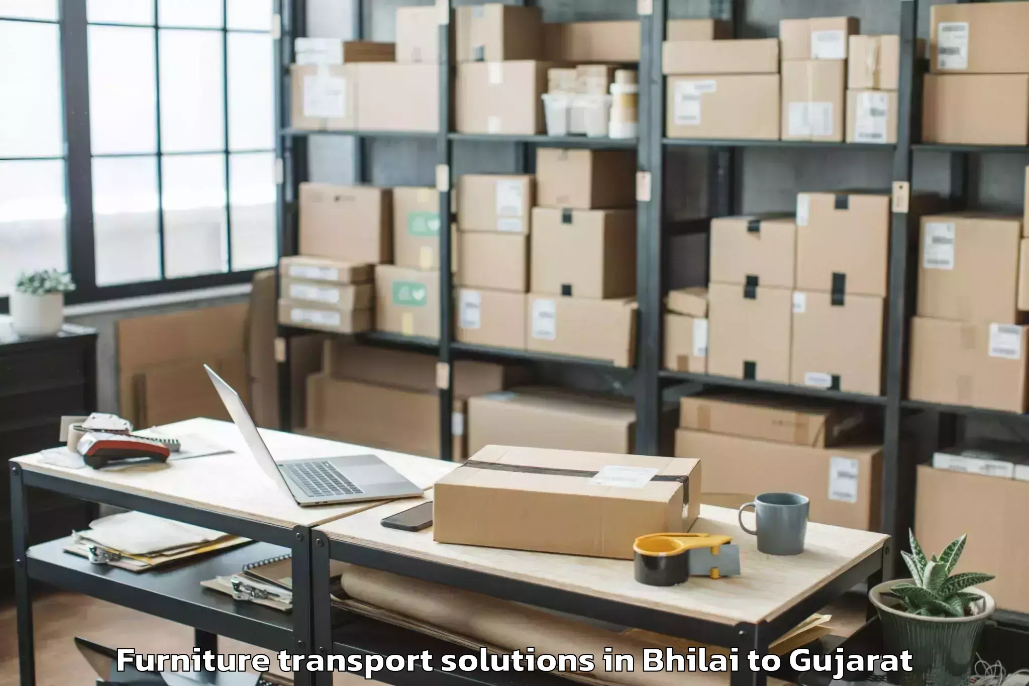 Affordable Bhilai to Rajpipla Furniture Transport Solutions